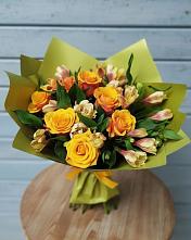 Букет цветов из:  Альстромерии и Розы #REPLACE_PRED# Новой Ольховке