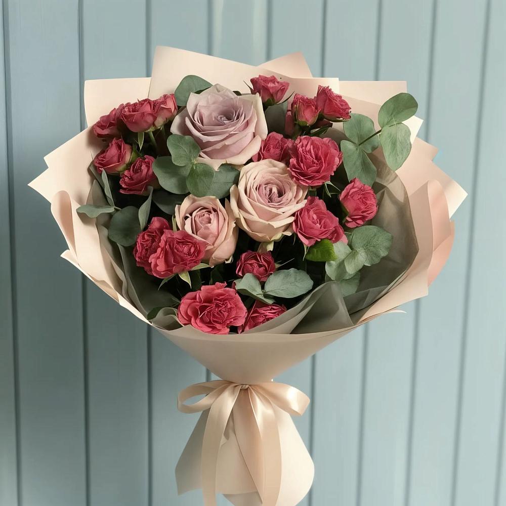 Букет цветов из: Гвоздики и Розы в Новой Ольховке