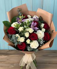 Букет цветов из:  Розы и Альстромерии #REPLACE_PRED# Новой Ольховке