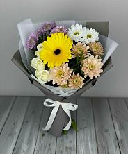 Букет цветов из:  Розы, Герберы и Хризантемы в Новой Ольховке