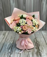 Букет цветов из:  Гвоздики, Розы и Хризантемы в Новой Ольховке