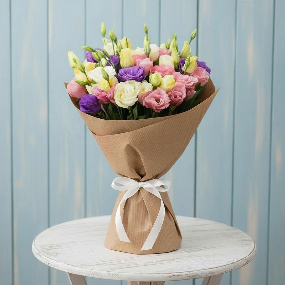 Букет цветов из: Лизиантусы в Новой Ольховке