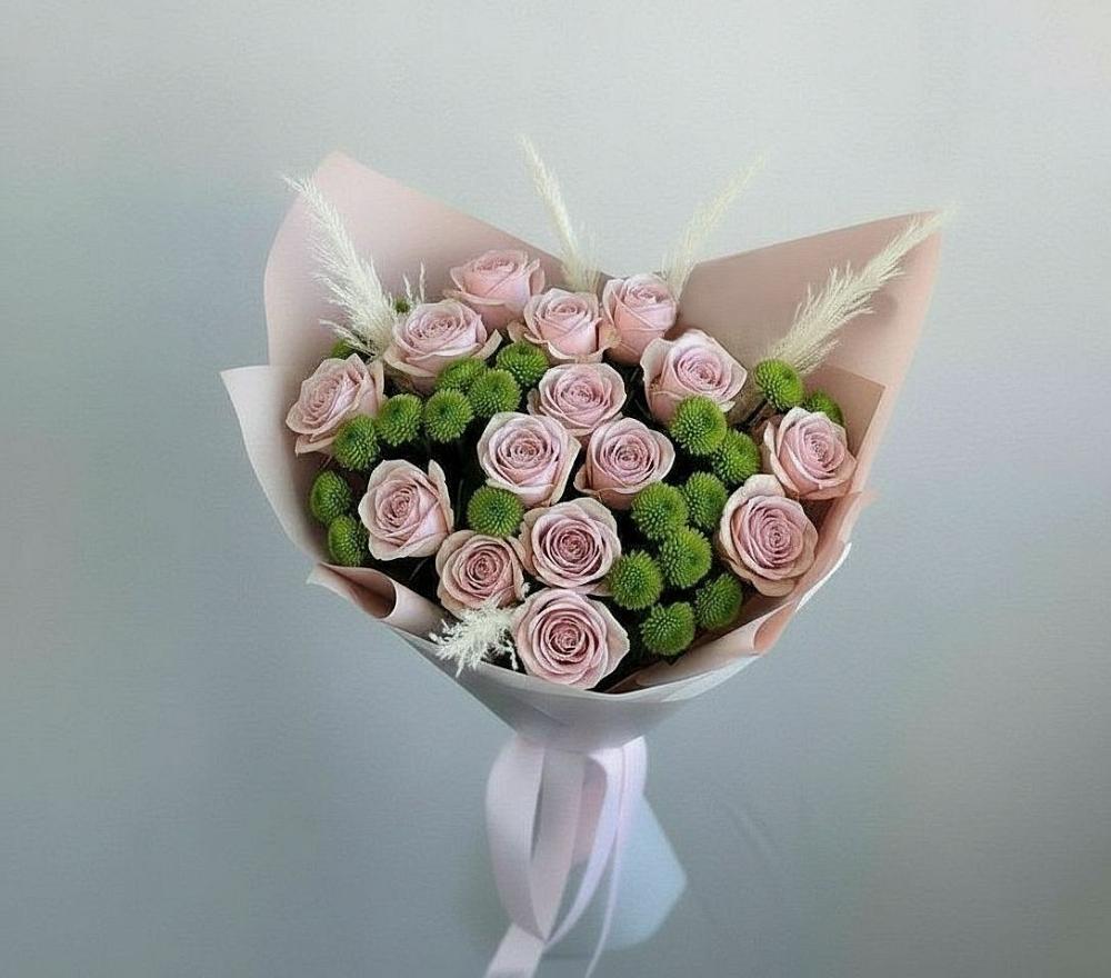 Букет цветов из: Розы и Хризантемы в Новой Ольховке