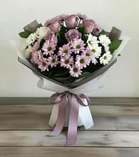 Букет цветов из:  Хризантемы и Розы в Новой Ольховке