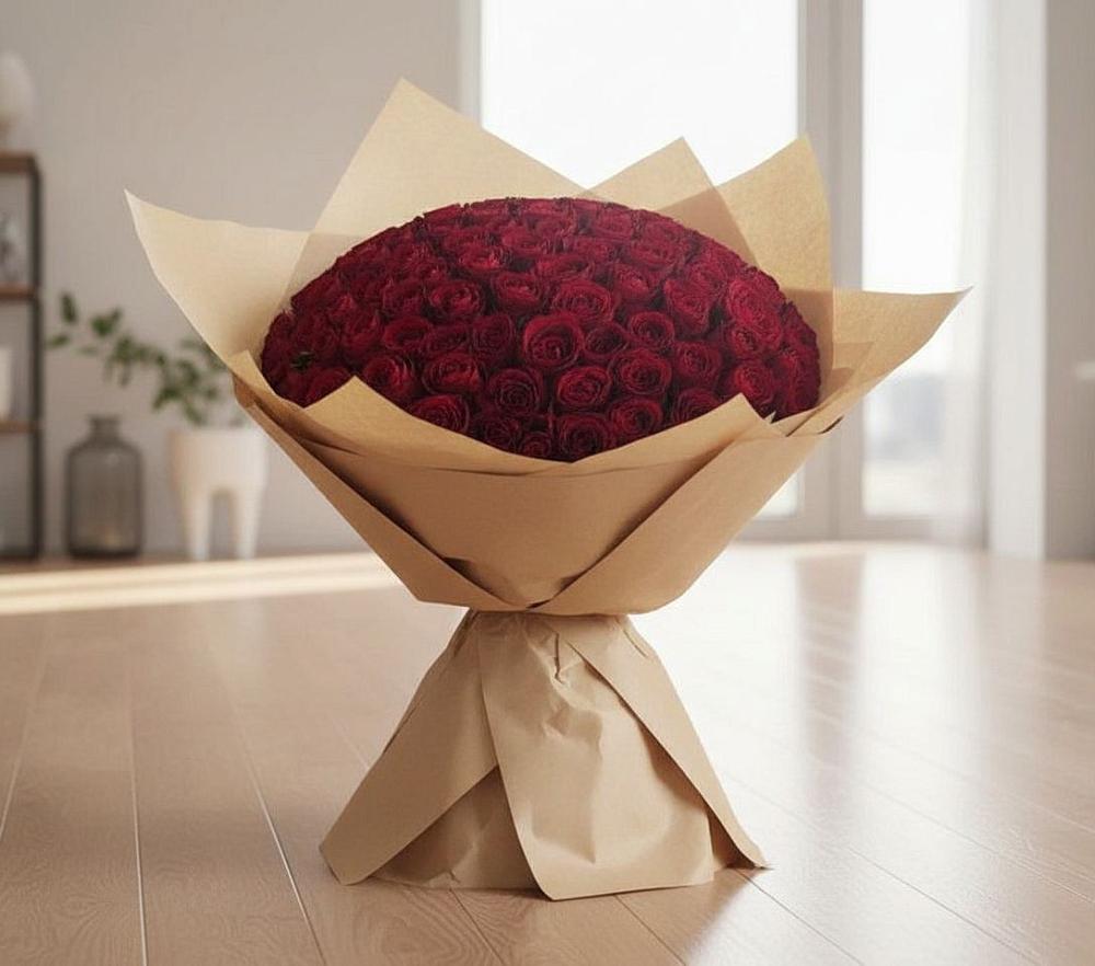 Букет 101 Красная роза в Новой Ольховке