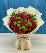 Букет цветов из:  Розы и Хризантемы #REPLACE_PRED# Новой Ольховке