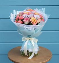 Букет цветов из:  Хризантемы и Розы в Новой Ольховке