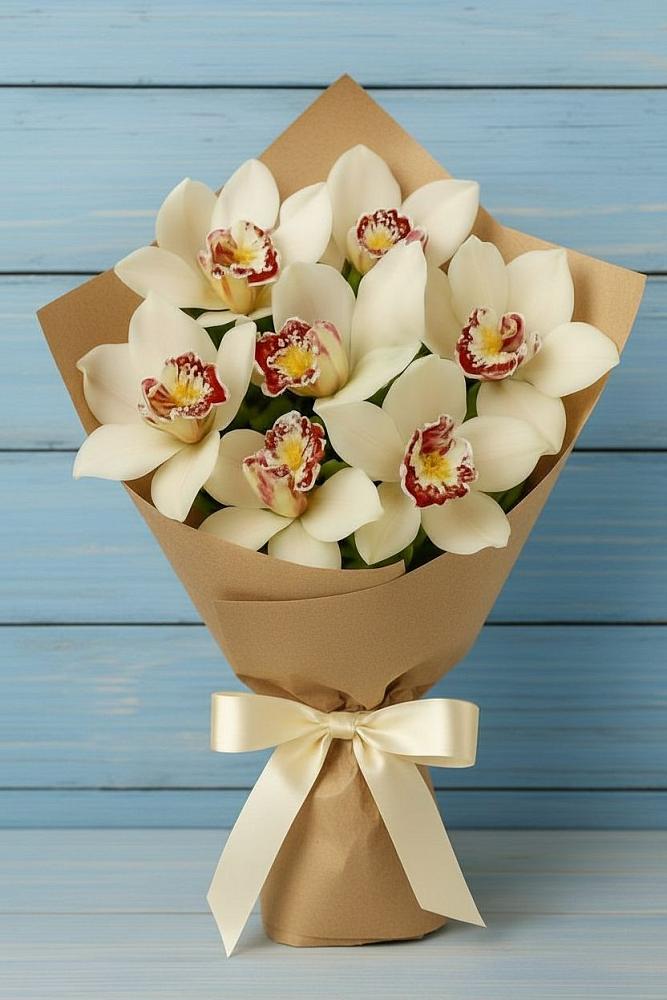 Букет цветов из: Орхидеи и Розы в Новой Ольховке