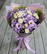 Букет цветов из:  Хризантемы и Розы в Новой Ольховке